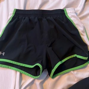 Black/Green under armour built-in underwear shorts!